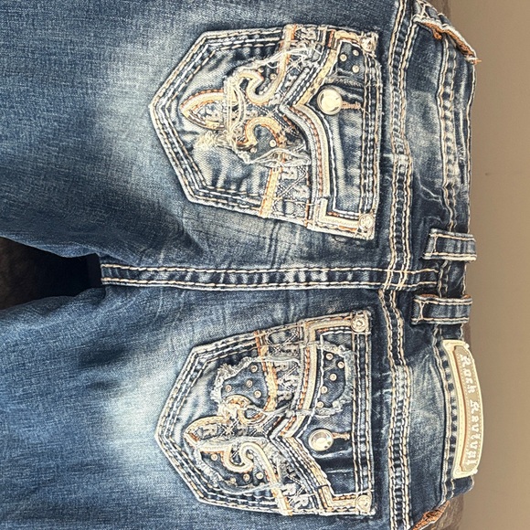 Rock Revival Distressed Blue Men's Jeans - Picture 3 of 4